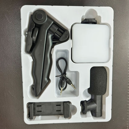 Desktop Live Streaming Kit - Smartphone Vlogging Rig with Fill Light, Microphone, and Handheld Tripod
