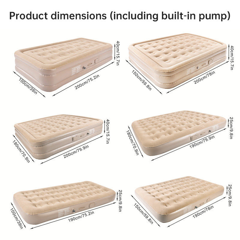 One-Touch Self-Inflating Air Mattress with Built-in Pump - Portable Camping Air Bed