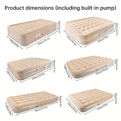 One-Touch Self-Inflating Air Mattress with Built-in Pump - Portable Camping Air Bed
