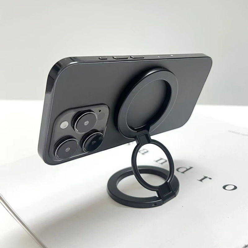 Dual-Sided Magnetic Ring Holder Stand for iPhone MagSafe - Adjustable Metal Desktop Kickstand Grip