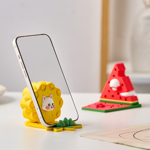 Kawaii Fruit Series Desktop Cell Phone Holder - Cute Office Desk Bracket & Table Decor