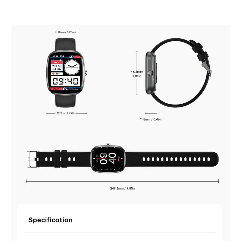 S5 Smart Watch - IP68 Waterproof Bluetooth Calling Fitness Tracker with Heart Rate & Blood Oxygen Monitoring