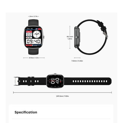 S5 Smart Watch - IP68 Waterproof Bluetooth Calling Fitness Tracker with Heart Rate & Blood Oxygen Monitoring