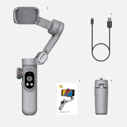 XPro 3-Axis Mobile Phone Stabilizer - Handheld Anti-Shake Gimbal PTZ for TikTok Vlogs & Live Broadcasting