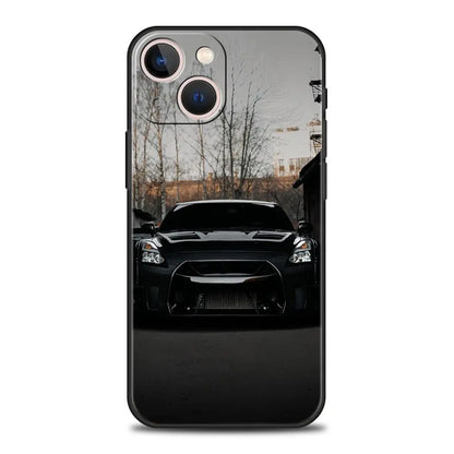 Japanese Blue & Red JDM Sports Car Phone Case - Car Enthusiast Protective Cover for iPhone 15