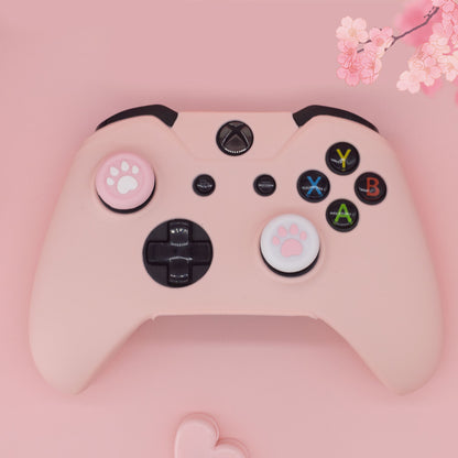 BRHE Pink Silicone Game Controller Cover - Soft Anti-Slip Protective Case with Thumb Grip Caps for Xbox Controller