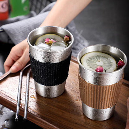 Stainless Steel Insulated Coffee Travel Mug with Black Grip