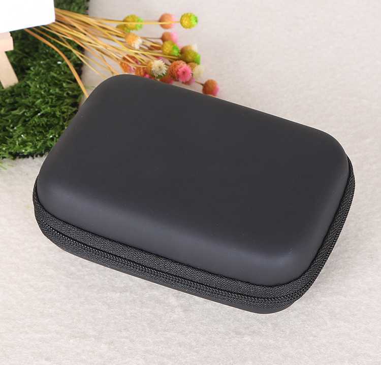 Hard EVA Portable Travel Storage Case for Earphone, Data Cable & Hard Drive - Zipper Pouch Box