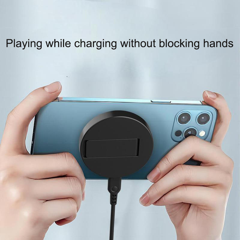 15W Magnetic Wireless Fast Charger Pad with Foldable Stand for iPhone 16 15 14 13 12 Series