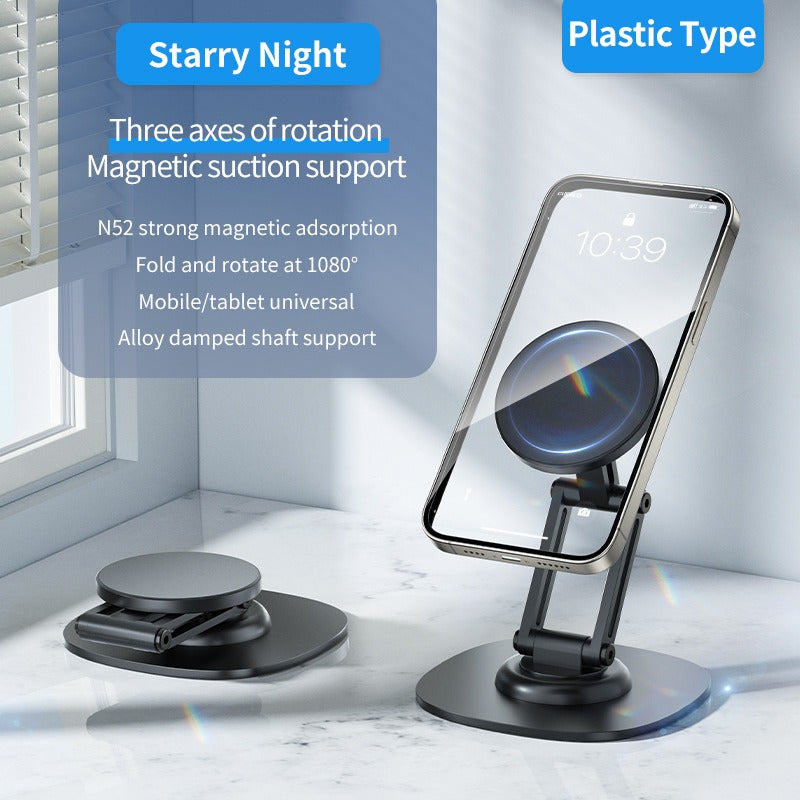 Magnetic Desktop Phone Stand - 360° Rotatable Folding MagSafe Phone Holder