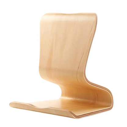 One-Piece Molded Wooden Tablet Stand - Desktop Display Holder & Charging Rack for iPad