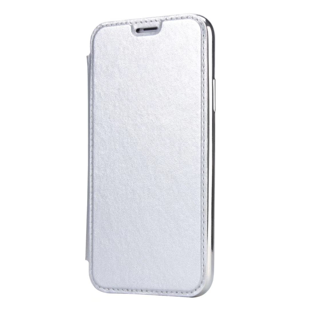 Luxury Electroplated Clear Back Flip Leather Wallet Case for iPhone 15 14 13 12 - Ultra-Slim Card Holder Cover