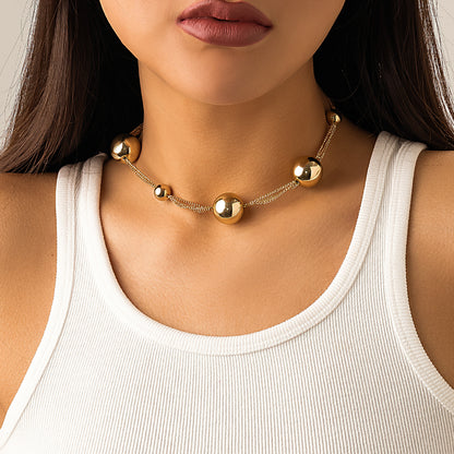 Statement Chunky Faux Pearl Necklace & Bracelet Set