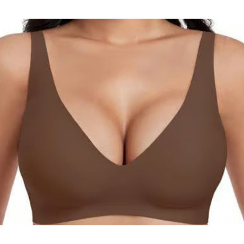 Women's Seamless Ice Silk Bra - Wireless Push-Up Comfort Underwear