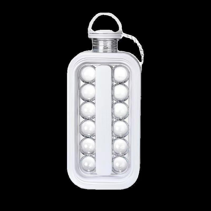 Folding Ice Cube Maker Bottle - Portable Silicone Ice Ball Mold & Drink Container