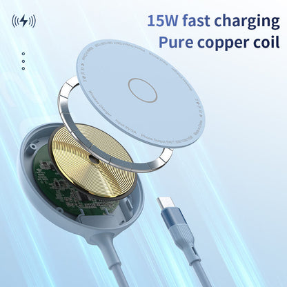 Magnetic Wireless Charger with Kickstand - Fast Charging Pad for iPhone 14 13 12 Series