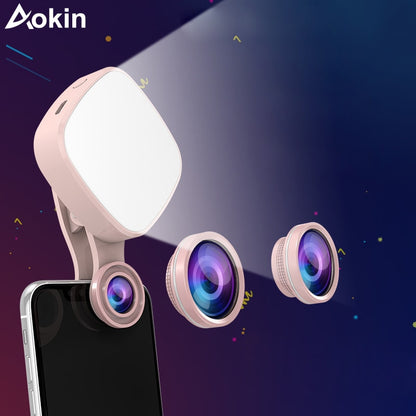 3-in-1 Selfie Ring Light with HD Fisheye & Wide-Angle Lens - LED Camera Phone Photography Kit for iPhone & Samsung
