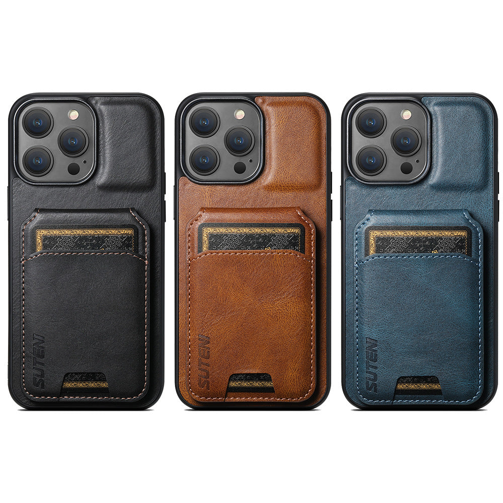 Multi-Slot Leather Bifold Wallet Phone Case for iPhone 16 Plus 15 14 Pro Max - Detachable Card Holder Cover