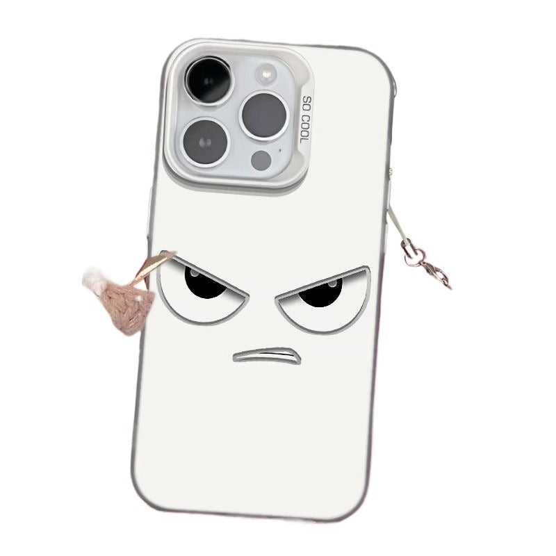 Creative Angry Emoji Face Laser Phone Case for iPhone 15 14 13 Pro Max - Cute Holographic Soft Cover
