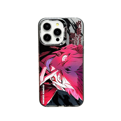 Anime Ryomen Sukuna Electroplated Hard Phone Case for iPhone 15 Pro Max, 14, 13, 12 Series