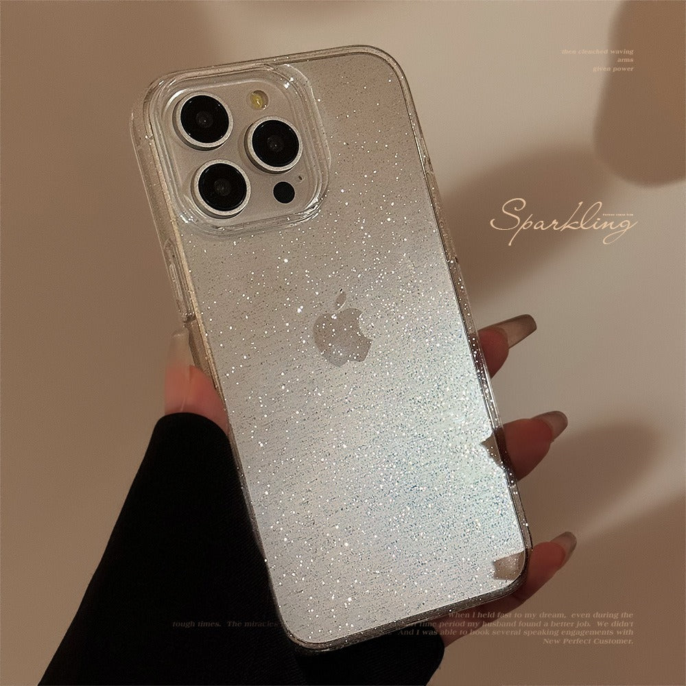 Luxury Sparkling Transparent Glitter Phone Case for iPhone 15 14 13 12 11 Pro Max - Clear Bling Soft Cover