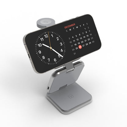 3-in-1 Foldable Magnetic Wireless Charger - Multi-Device Desktop Charging Stand for Smartphones