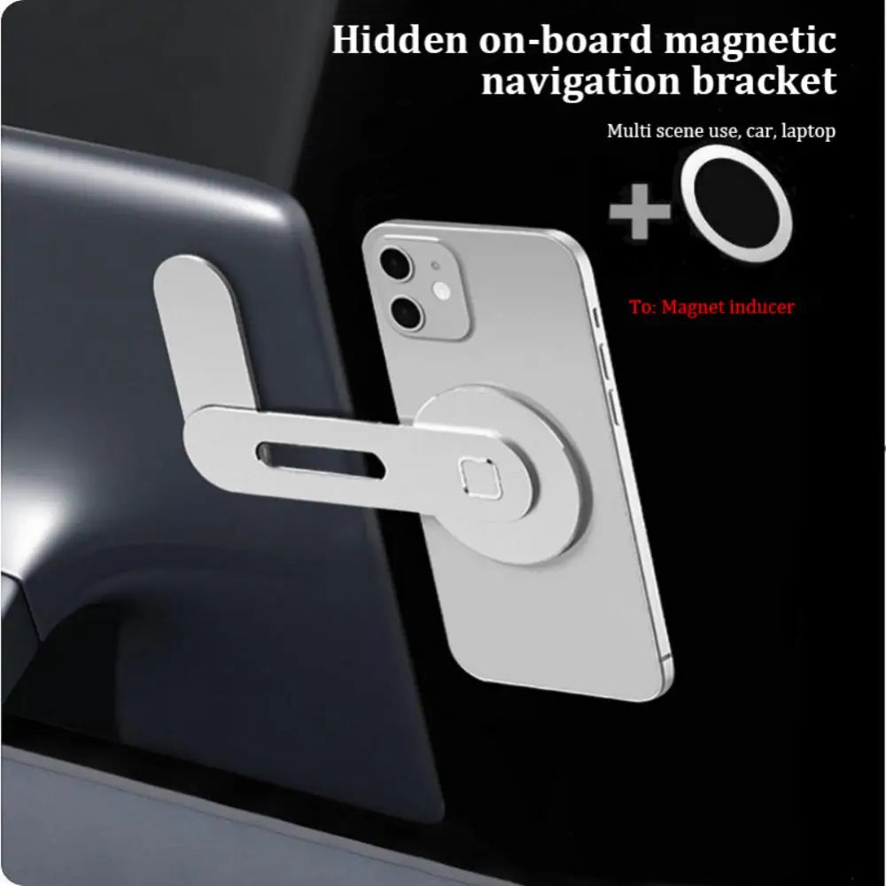 Magnetic Laptop Screen Expansion Side Phone Holder - Foldable Aluminum Monitor Mount Bracket
