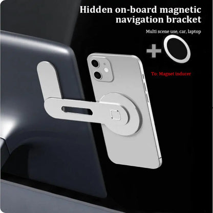 Magnetic Laptop Screen Expansion Side Phone Holder - Foldable Aluminum Monitor Mount Bracket