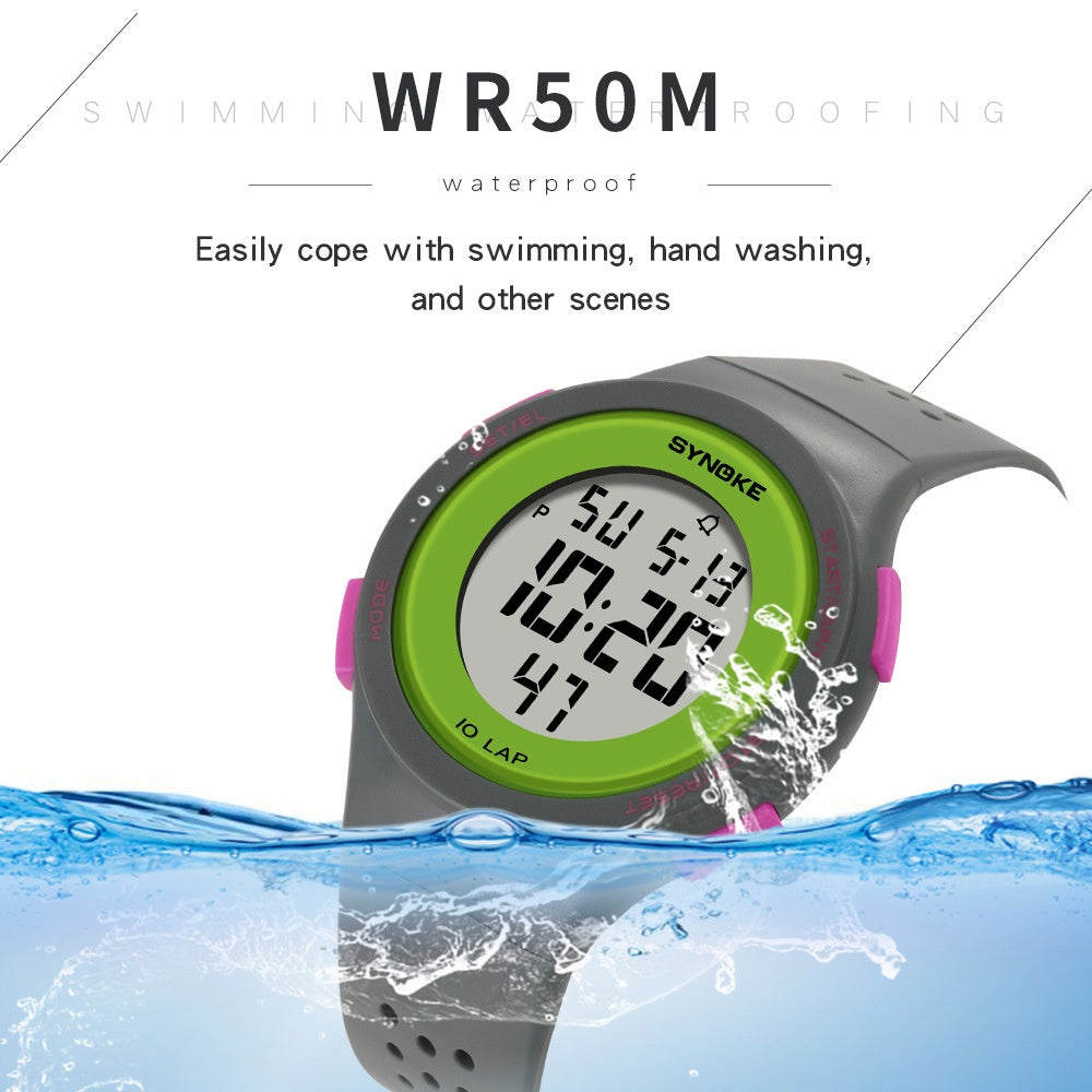 SYNOKE Thin LED Waterproof Electronic Watch - Fashionable Sports Watch for Swimming