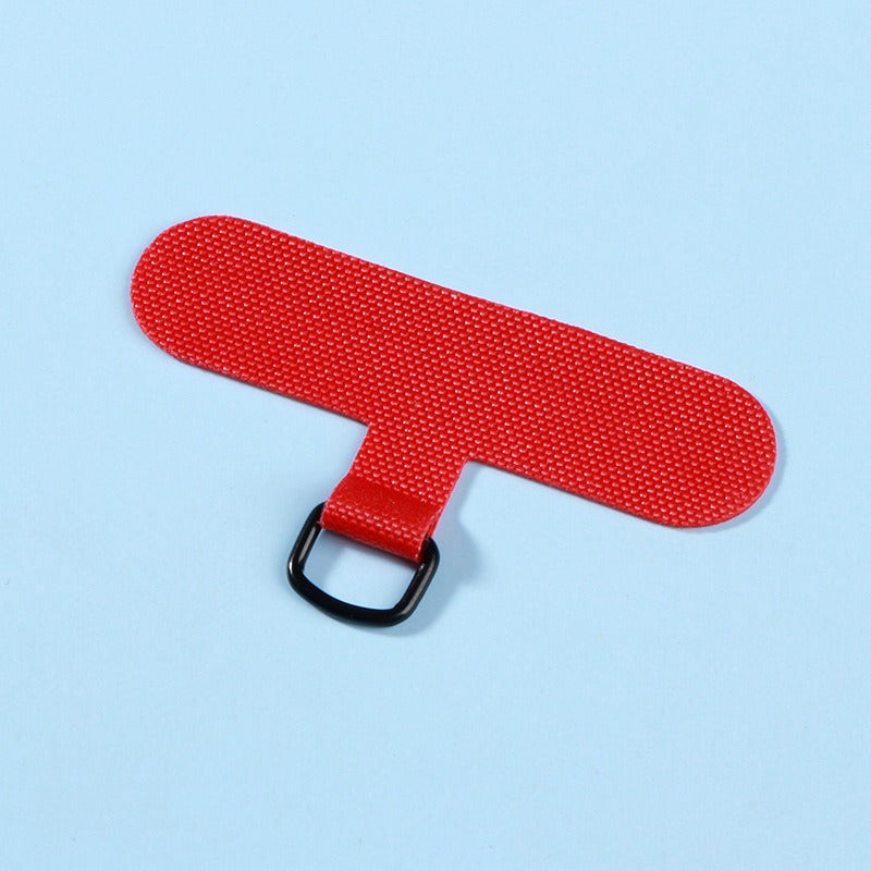 Universal Adhesive Phone Lanyard Patch Card - Fabric Phone Case Tether Tab with Metal Ring