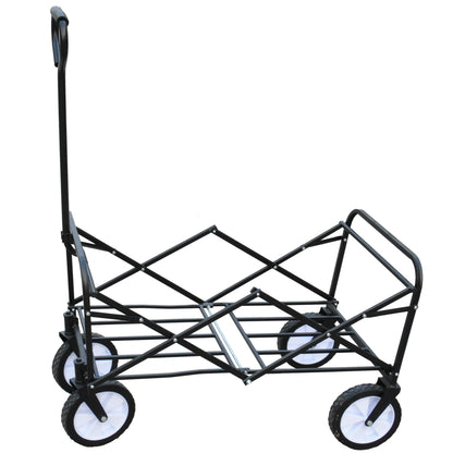 Folding Wagon Garden Shopping Beach Cart – Heavy Duty Red Utility Cart