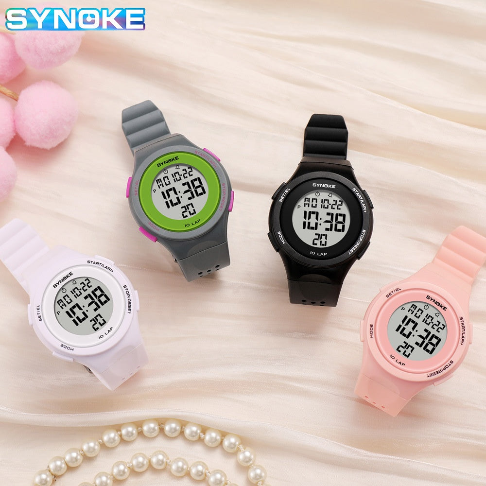 SYNOKE Thin LED Waterproof Electronic Watch - Fashionable Sports Watch for Swimming