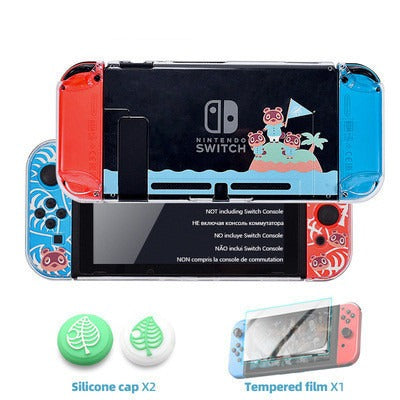 Animal Crossing Crystal Case for Nintendo Switch - Clear Protective Cover Skin with Thumb Grip Caps