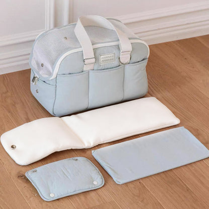 Winter Warm Soft-Sided Cat Carrier Bag - Portable Breathable Shoulder Pet Tote with Mat