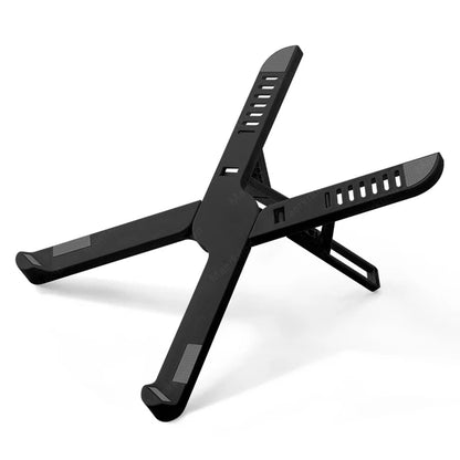 Foldable Laptop & Tablet Stand - Ergonomic Adjustable Cooling Holder with Hollow Heat Dissipation Design