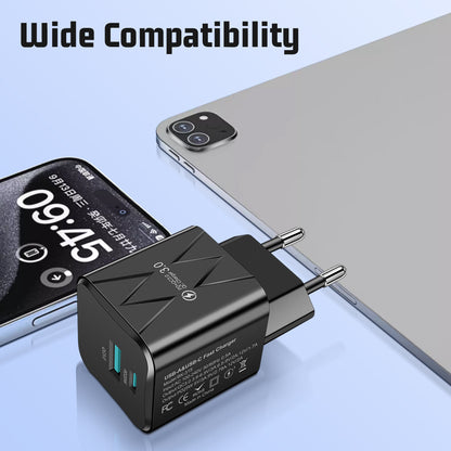 Dual-Port USB & PD Fast Wall Charger - Intelligent Shunt Super Fast Charging Power Adapter