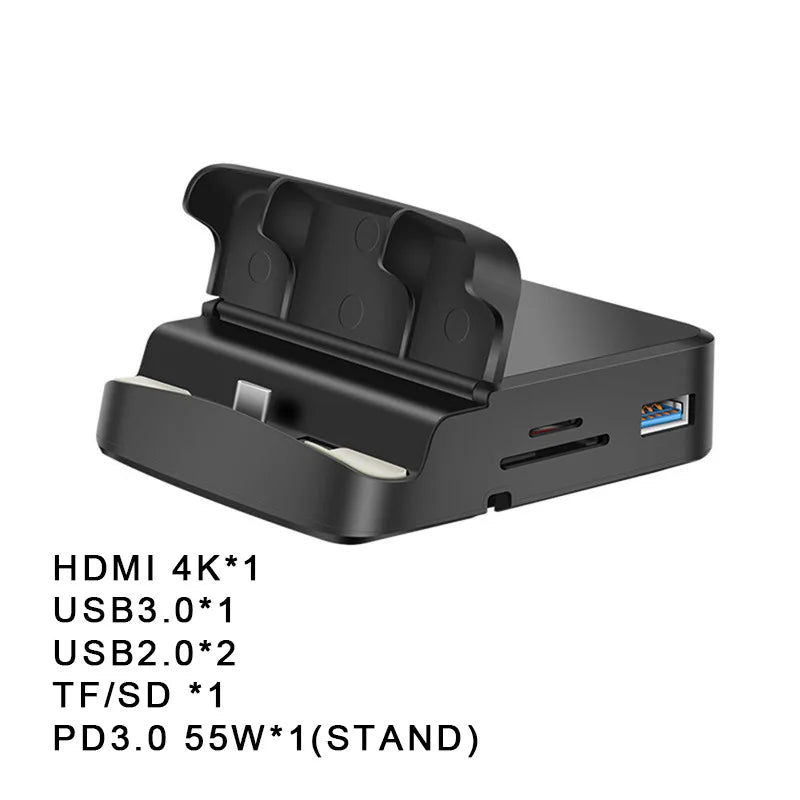 8-in-1 Type-C Hub Docking Station - Phone Stand & HDMI Power Charger Adapter for Samsung & MacBook