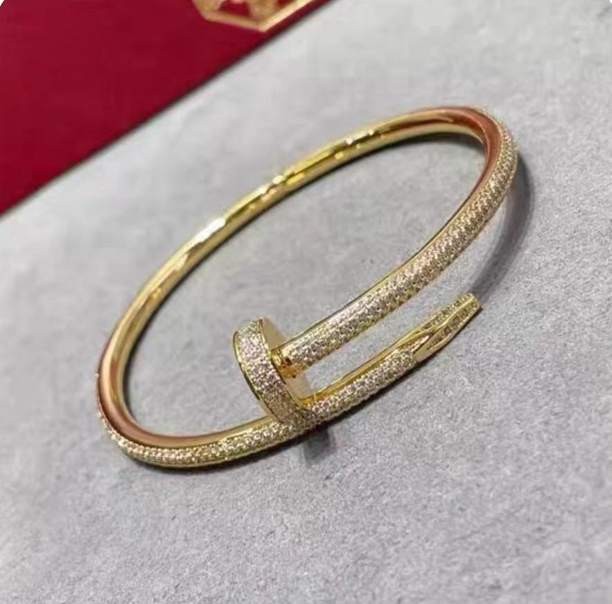 Unisex Fashion Nail Cuff Bracelet in Silver Tone