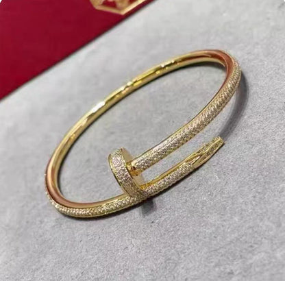 Unisex Fashion Nail Cuff Bracelet in Silver Tone
