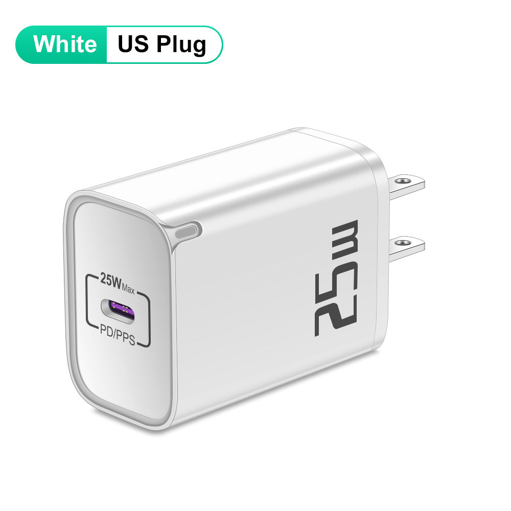 25W Fast Charging Adapter - Compact PD Travel Wall Charger Brick