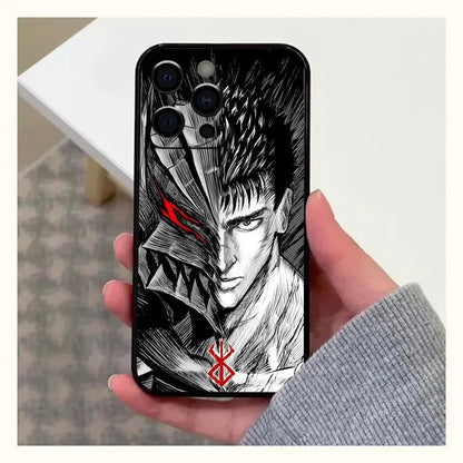 Anime Berserk Guts Black Swordsman Phone Case - Shockproof Soft TPU Protective Cover for iPhone