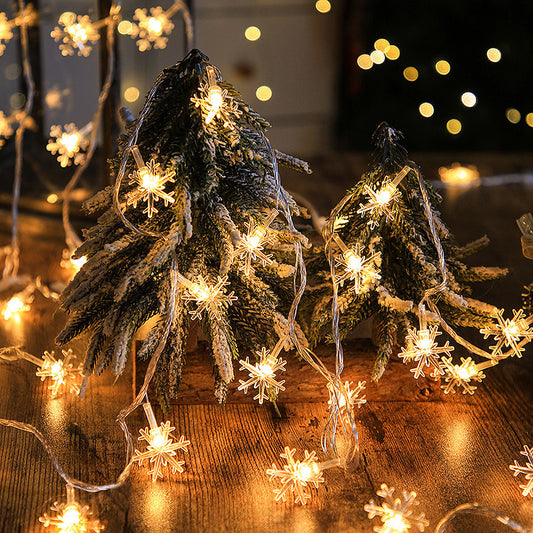 Warm Color LED Snowflake Christmas Light String / Indoor/Outdoor Festive Decor Lights