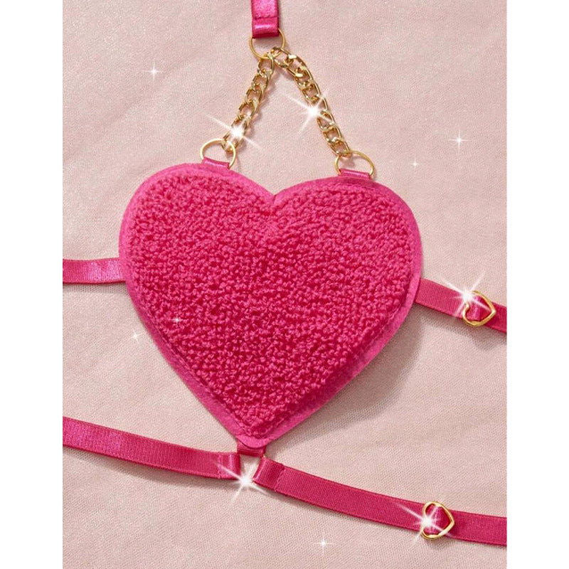 Romantic French Style Heart-shaped Strap Temptation Lingerie Set