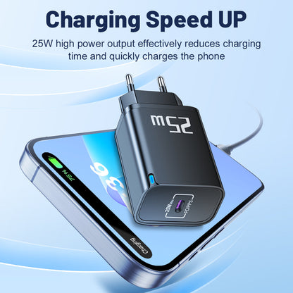 25W Fast Charging Adapter - Compact PD Travel Wall Charger Brick