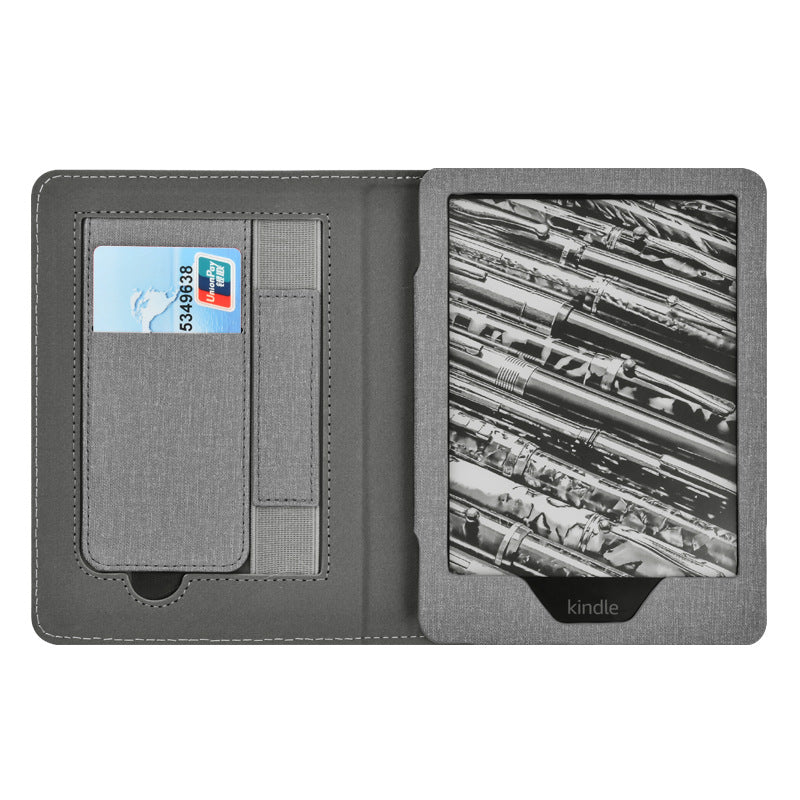 Cloth Texture Folio Case with Hand Strap & Stand for Kindle Paperwhite 5 (11th Gen 6.8") - Card Holder Cover