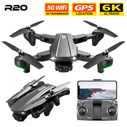 R20 GPS Drone with 4K Dual Camera - 5G WiFi HD Aerial Photography Quadcopter with Optical Flow & Return to Home