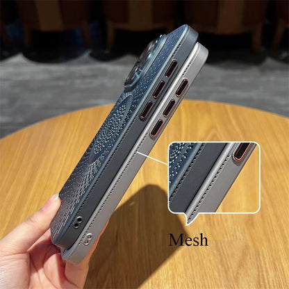 Slim Mesh Vent Cooling MagSafe iPhone Case - Shockproof Heat Dissipation Matte Back Cover