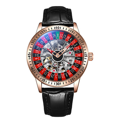 Luxury Gamble Plate Mechanical Men's Watch - Waterproof Luminous Trendy Sports Watch