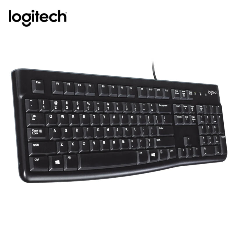 Logitech K120 Wired Keyboard - Full-Size USB Desktop Computer Keyboard with Spill-Resistant Design for Office & Home