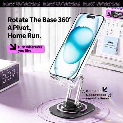 Transparent Acrylic Desktop Phone Stand - Dual-Arm Triaxial Adjustable Holder